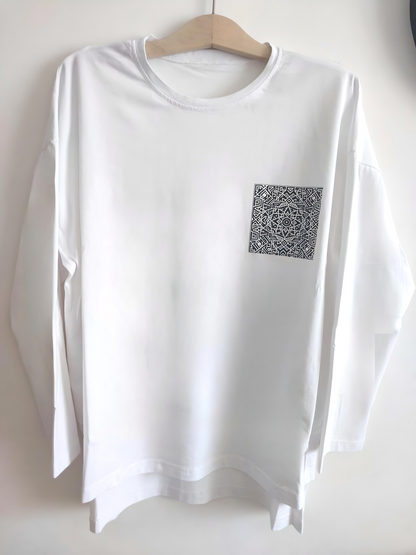 T-Shirt oversize 100% coton - mosaïque