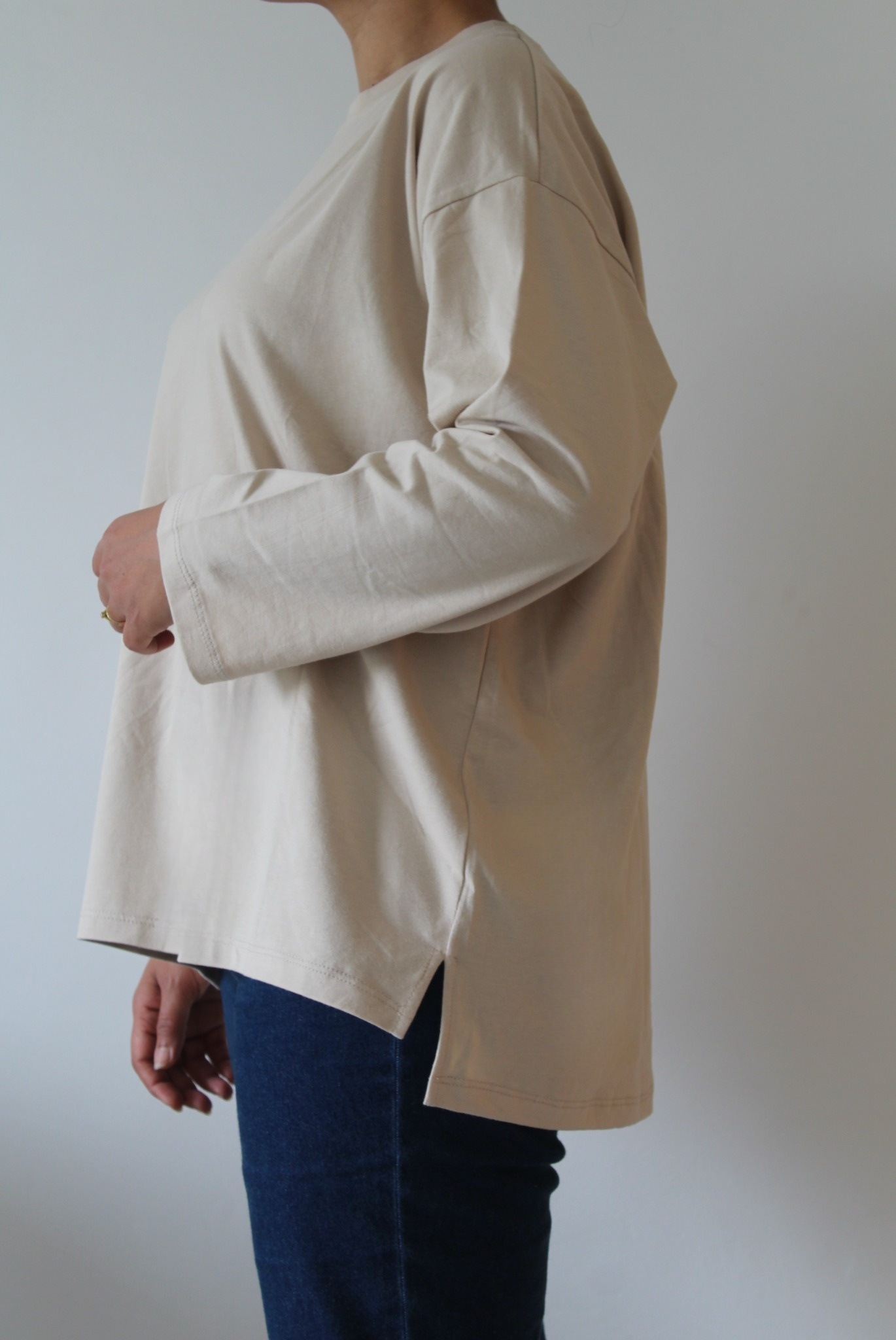 T-Shirt oversize 100% coton beige