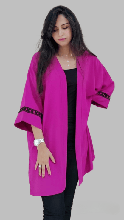 Kimono court femme fuschia